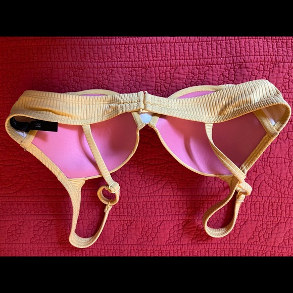 Yellow Victoria’s Secret/Pink large push up padded swim suit top. - Picture 2 of 4